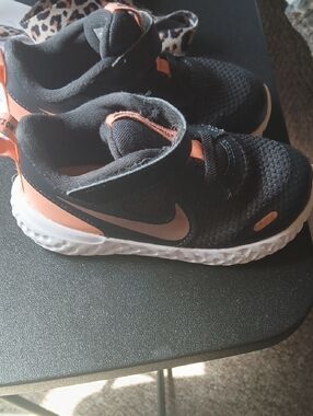 Nike Kids Black and Coral Lightweight Sport Sneakers